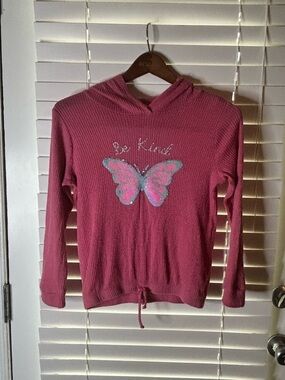 btween Pink Waffle-Knit Hoodie